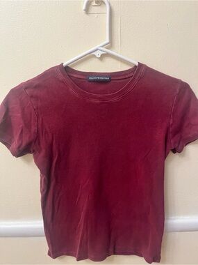 Brandy Melville Wine Red Short Sleeve Tee